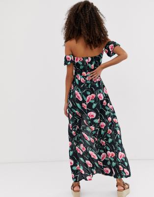 asos navy floral dress