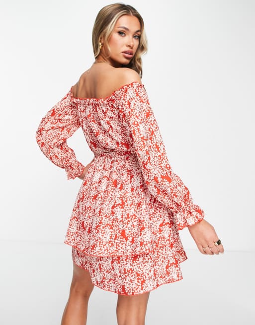 Off shoulder tie waist dress sale