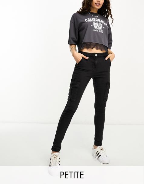 Parisian Petite cargo skinny jeans in charocal - view 1