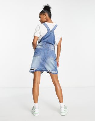 light blue dungaree dress