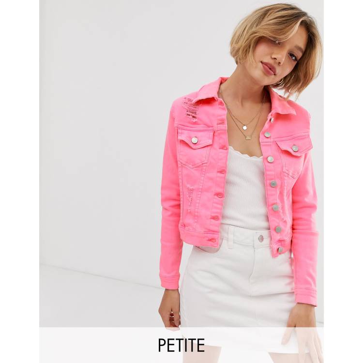 Neon pink outlet denim jacket