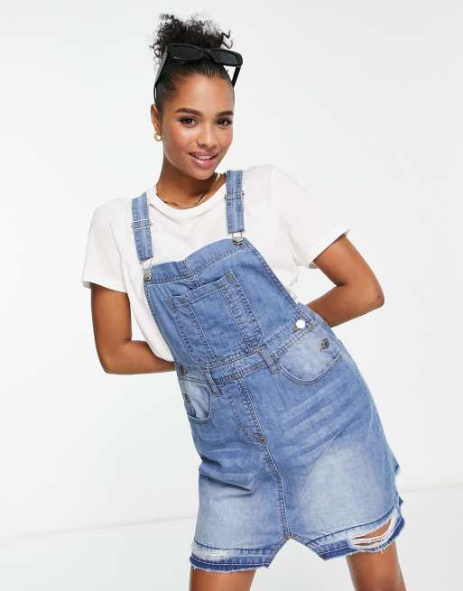 blue jean overall dress