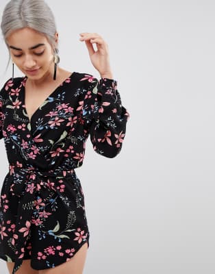 long sleeve wrap playsuit