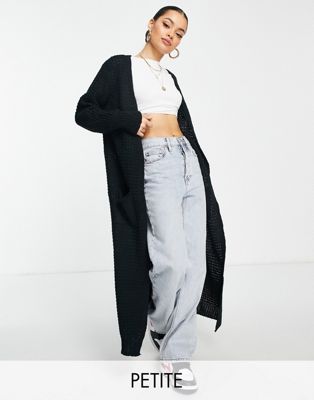 Parisian Petite long cardigan with pockets in black