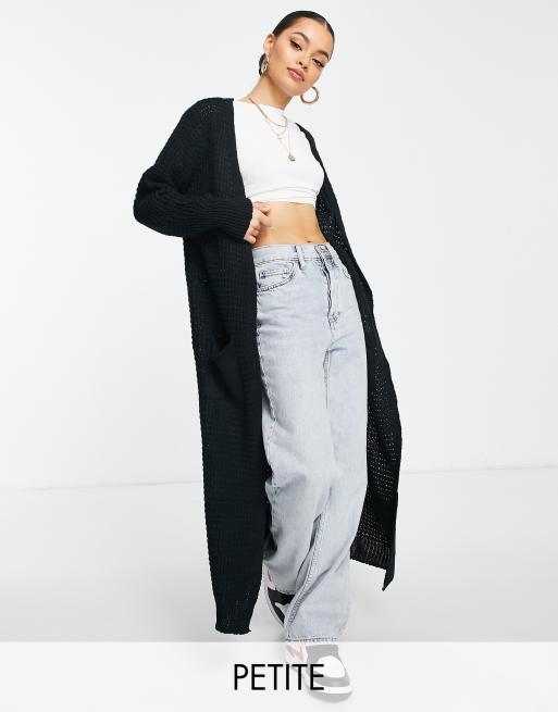 Petite long 2025 black cardigan