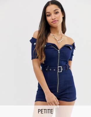 denim playsuit with belt