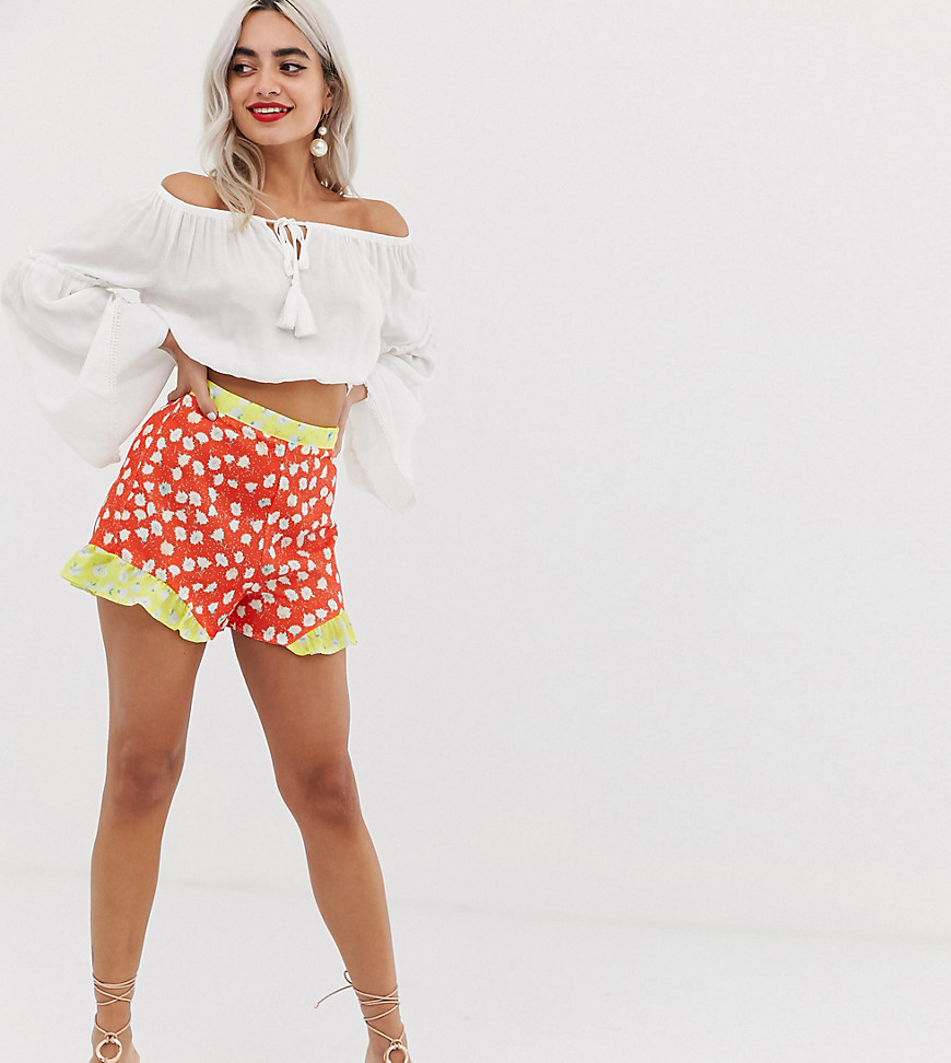 Parisian Petite – Shorts med blandat mönster-Flerfärgad