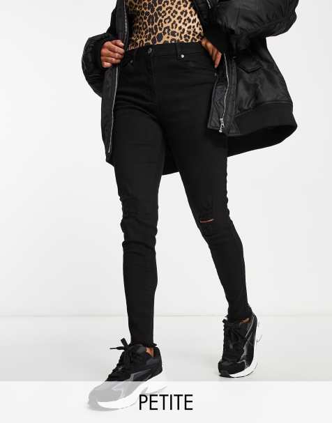 Parisian Petite - Skinny jeans met gescheurde knieën in zwart - view 1