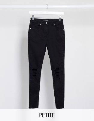 black ripped skinny jeans petite