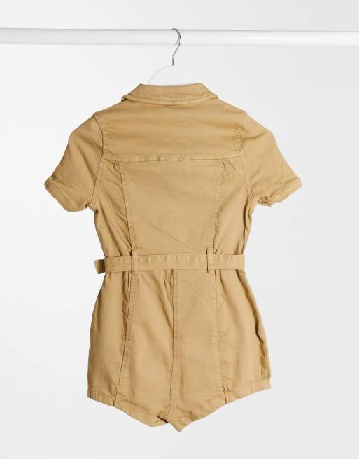 Parisian Petite – Stenfärgad cargoplaysuit med skärp i midjan, 2 av 4