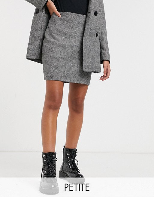 Parisian Petite tailored a line mini skirt in grey