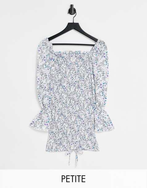 Parisian Petite tie front bodycon dress in floral print