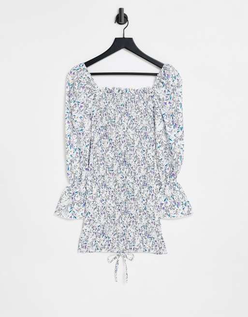 Parisian Petite tie front bodycon dress in floral print, 2 of 4