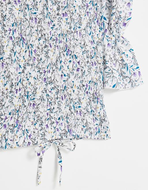 Parisian Petite tie front bodycon dress in floral print, 3 of 4