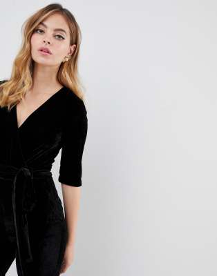 velvet jumpsuit petite