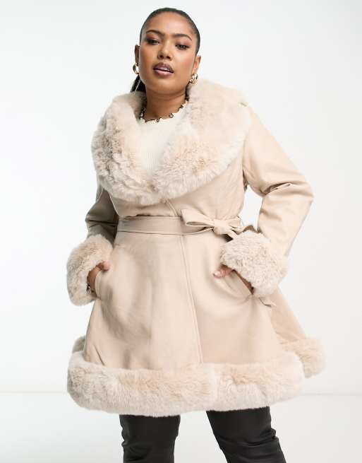 Plus size store faux fur shawl