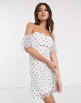 Black and white hotsell polka dot bodycon dress