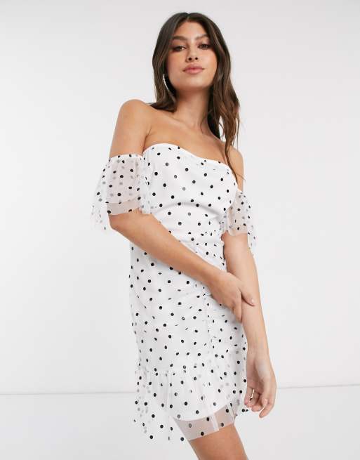 White sheer 2025 polka dot dress