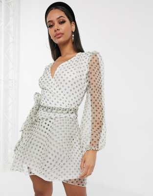 asos white polka dot dress