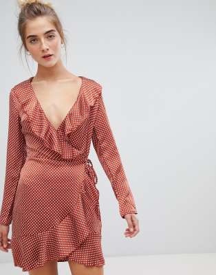 asos design wrap midi dress in velvet stripe sequin