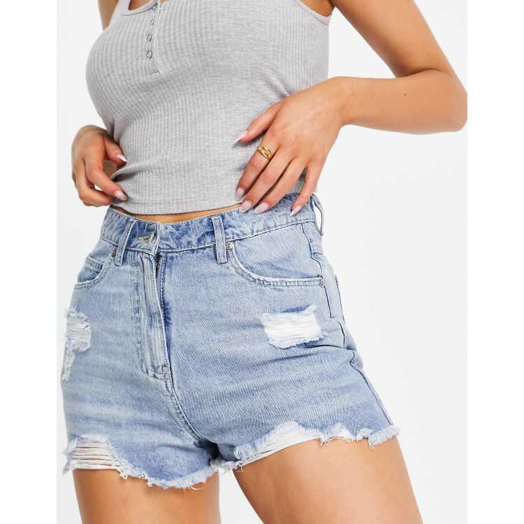 Light ripped jean on sale shorts