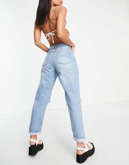 New Look Maternity over bump ripped jeans in light blue, ASOS, 50 Stylish  Maternity Pieces From ASOS — All Under £50