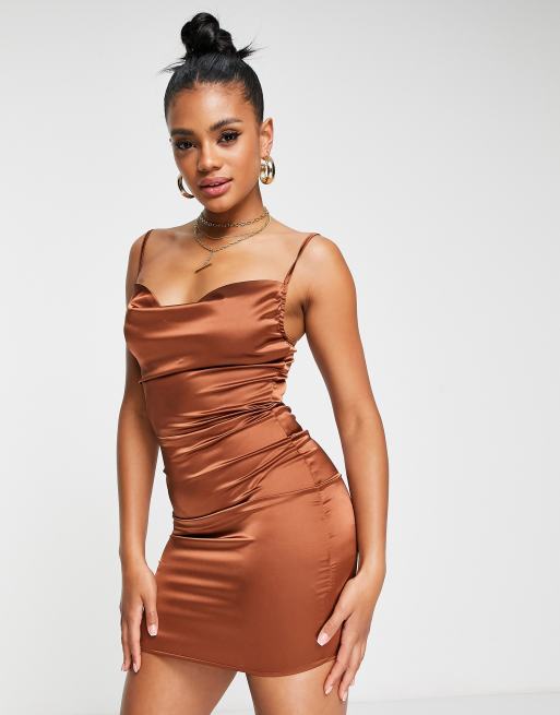 Robe de outlet soirée marron chocolat