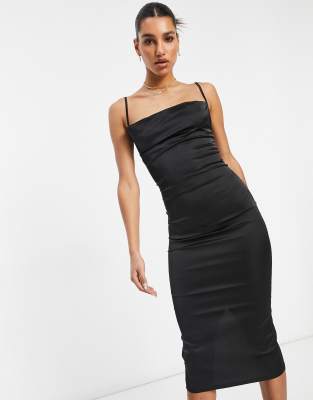 robe satin longue bretelle
