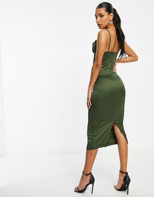 Olive and ivy 2024 cowl midi dress