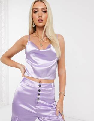 lilac satin top