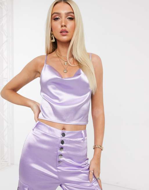 Satin sales crop cami