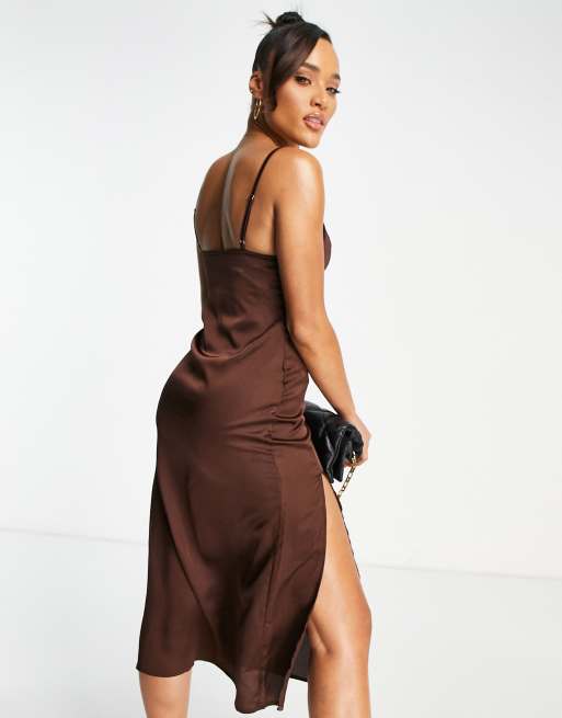 Silk slip sale dress with slit