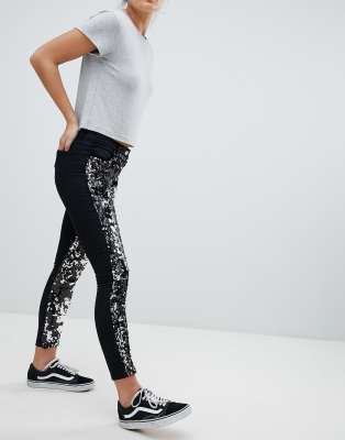 Parisian Skinny Festival Jeans in Sequins-Black