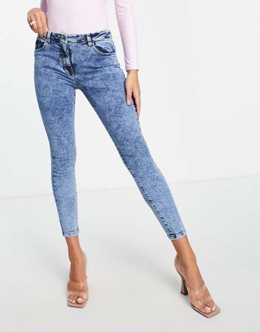 Parisian skinny jeans in blue acid wash ASOS