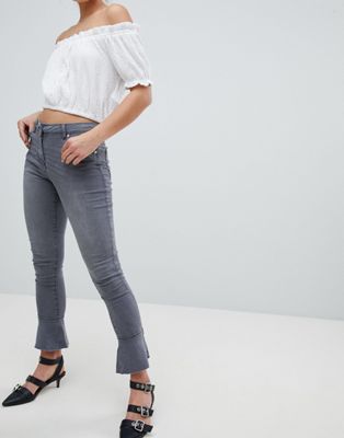 Parisian - Skinny jeans met uitlopende zoom-Grijs