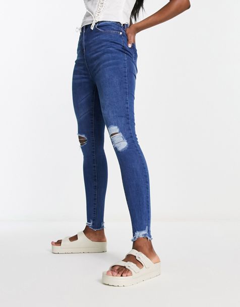 French Connection high waist skinny stretch jeggings in indigo