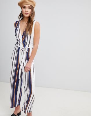 striped cami jumpsuit