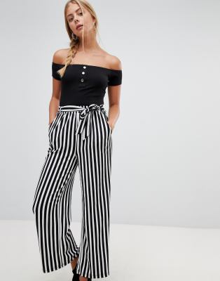 black and white striped pants wide leg