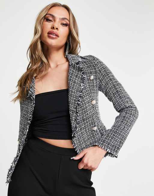 Parisian – Svartvit kavaj i bouclé