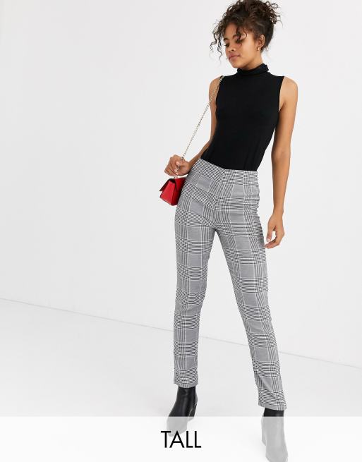 Checked slim hot sale leg trousers