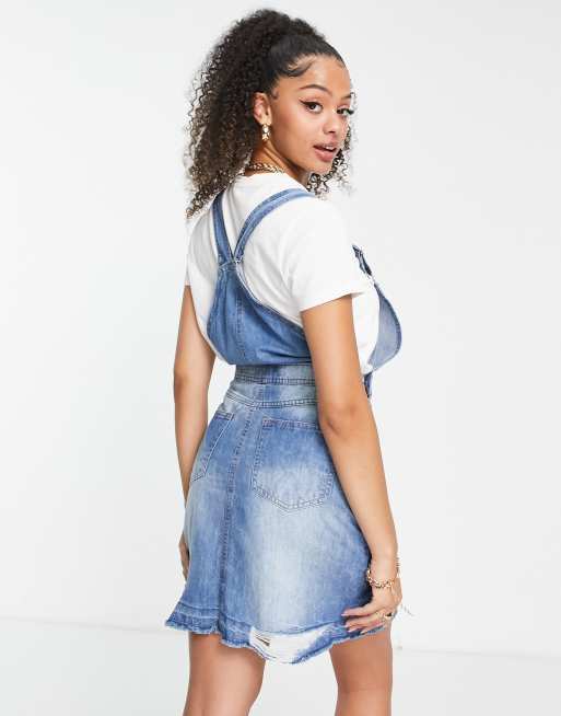 Asos denim overall dress online