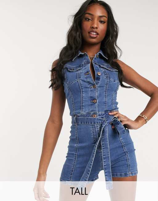 Jean best sale dress romper