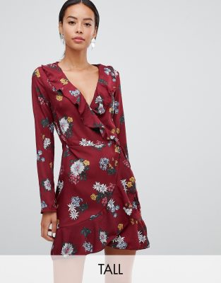 asos floral wrap dress