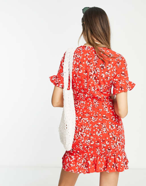 Parisian Tall – Freizeitkleid in Rot mit Blumenmuster, 2 von 4