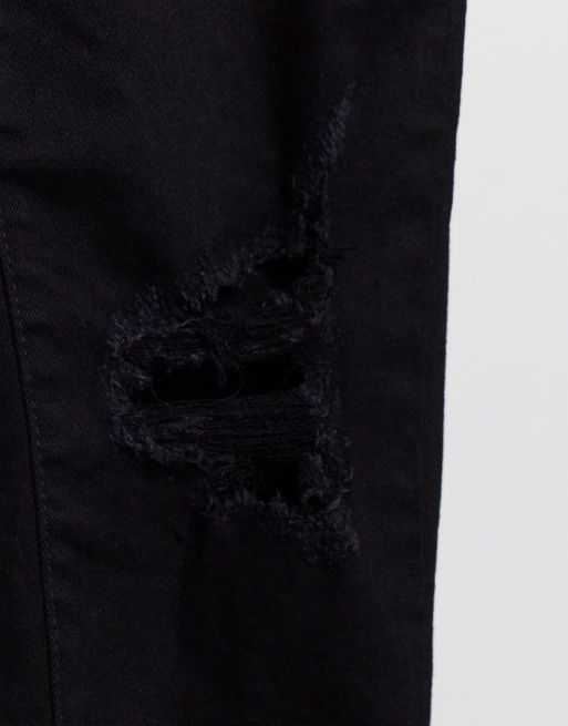 Parisian Tall - Jeans skinny neri con strappi sulle ginocchia, 4 di 4