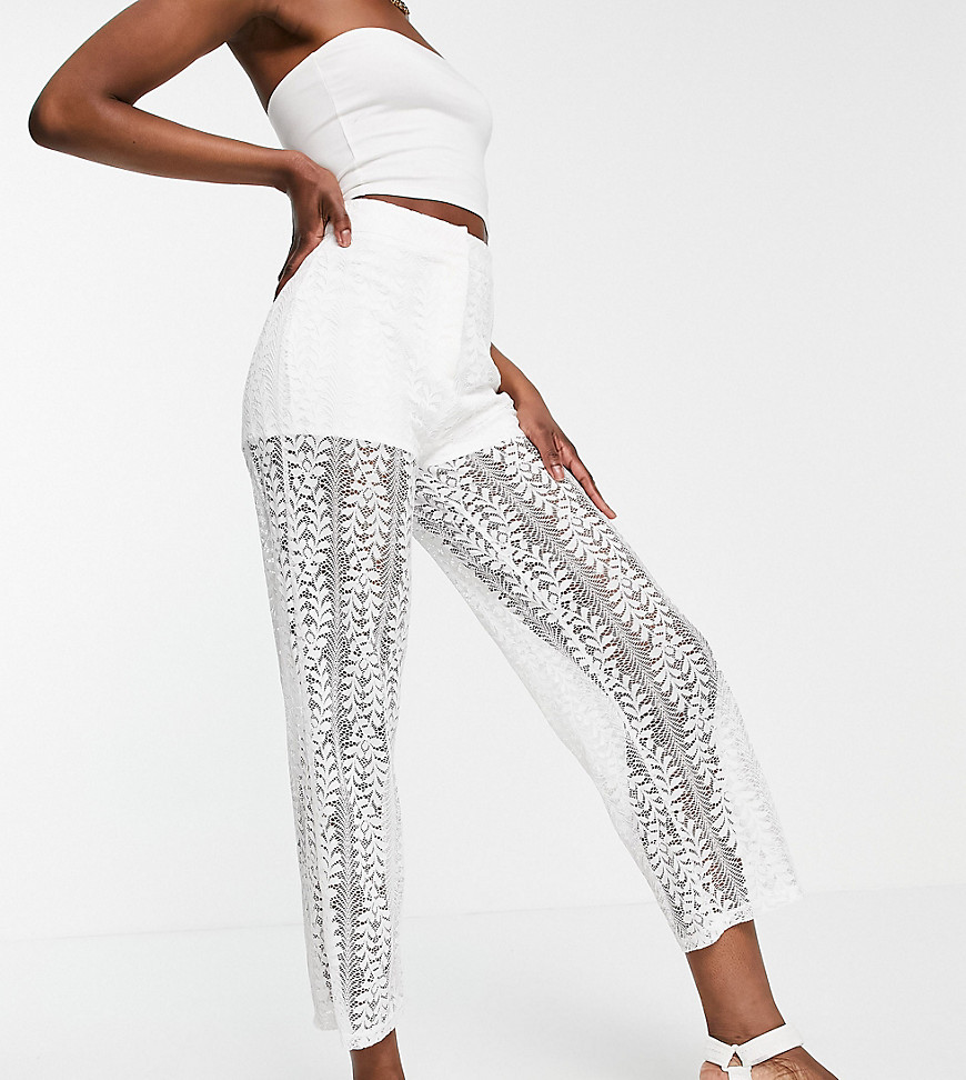 Parisian Tall lace pants in white - part of a set