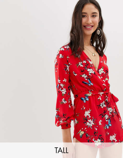 Asos red hot sale playsuit