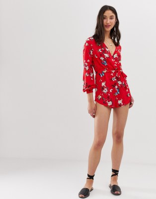 asos red playsuit