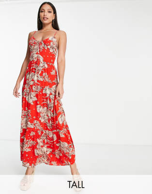 red maxi frock