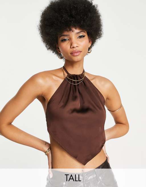 Halter neck satin store top